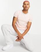 Siksilk Rib Collar T-shirt In Beige-neutral
