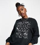 Asyou Text Graphic Sweatshirt In Black