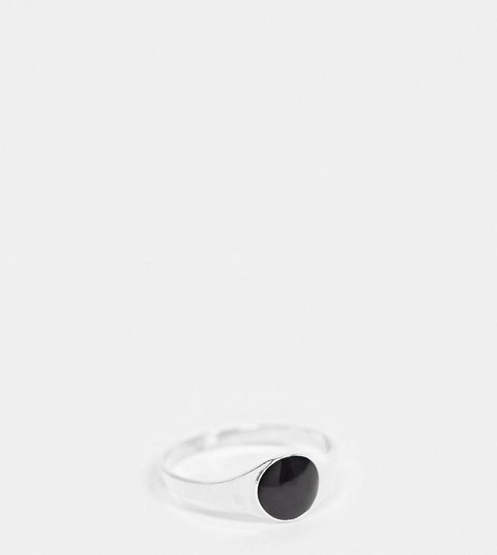 Kingsley Ryan Signet Ring With Stone In Sterling Silver