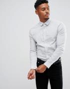 Asos Smart Skinny Ditsy Geo Print Shirt - White