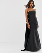 Asos Edition Bow Back Bandeau Maxi Dress - Black