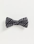 Bolongaro Trevor Bow Tie In Black And Silver Stripe