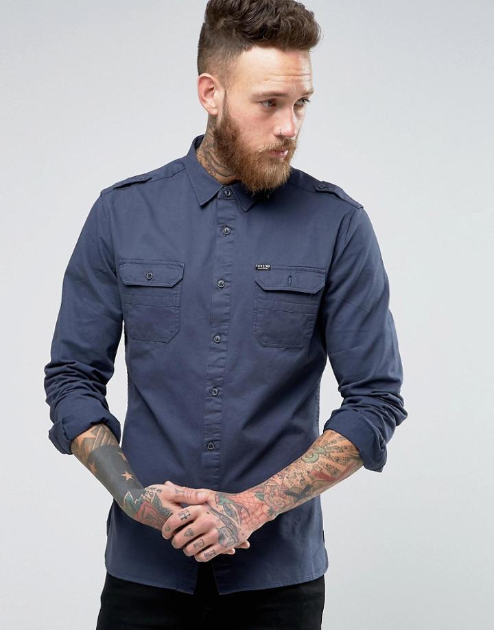 Firetrap Military Shirt - Navy