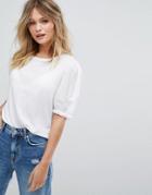 New Look Puff Sleeve Jersey Top - White