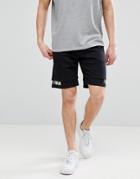 Jack & Jones Core Jersey Shorts With Drop Layer Detail - Black