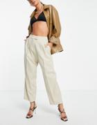 Miss Selfridge Barrel Leg Pant In Taupe-neutral