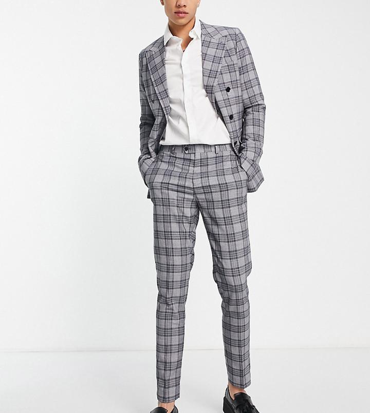 Gianni Feraud Tall Straight Leg Pinstripe Suit Pants-gray