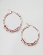 Johnny Loves Rosie Triangle Crystal Hoops - Silver