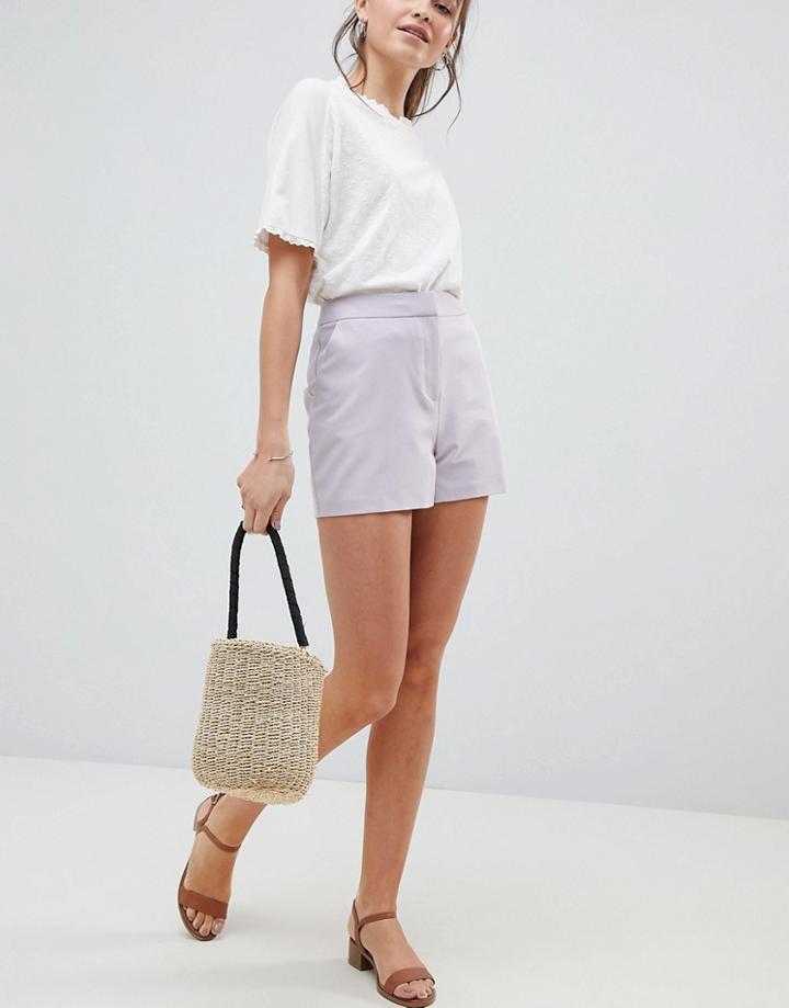 Asos Design Tailored A-line Shorts - Purple