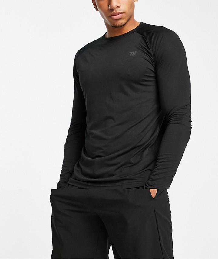 Threadbare Active 2 Pack Long Sleeve Training Top In Black