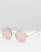 Prettylittlething Round Cut Out Frame Sunglasses - Gold