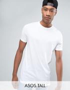 Asos Tall Longline T-shirt In White - White