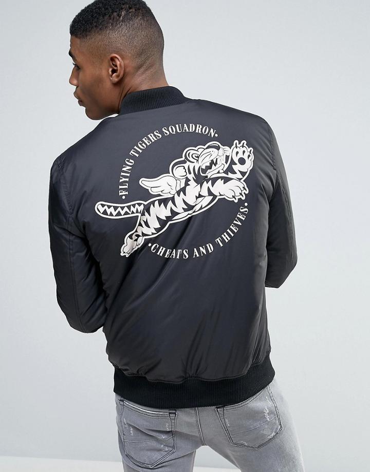 Cheats & Thieves Flying Tiger Ma1 Bomber Jacket - Black