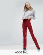 Asos Tall Straight Leg Track Pants With Side Stripes And Ring Pulls - Multi