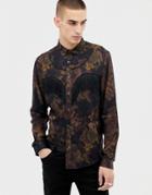 Asos Edition Floral Western Shirt With Fringing Detail - Multi