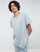 Mennace Regular Fit T-shirt With Embroidery In Light Blue - Blue