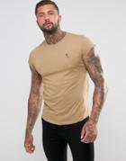 Religion T-shirt With Capped Sleeve - Beige