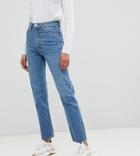 Asos Design Tall Recycled Florence Authentic Straight Leg Jeans In Mid Vintage Blue - Blue