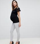 Asos Design Maternity High Waist Pants In Skinny Fit - Gray