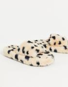 Asos Design Zahra Chunky Slider Slippers In Dalmatian-multi