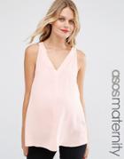 Asos Maternity Longline Deep V Tank - Pink