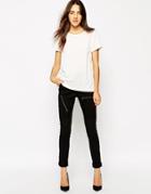 Vero Moda Fitted Long Leggings With Zip Detail - Black
