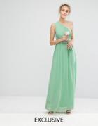 Tfnc Wedding One Shoulder Embellished Maxi Dress - Green