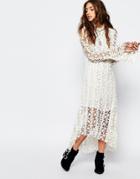 Stevie May Endevour Lace Midi Dress In White - Cream