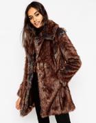 Asos Jacket In Tipped Faux Fur - Multi