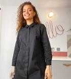 Asos Design Petite Cotton Mini Shirt Dress In Black