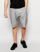 Asos Drop Crotch Shorts In Light Gray Drape Fabric - Light Gray