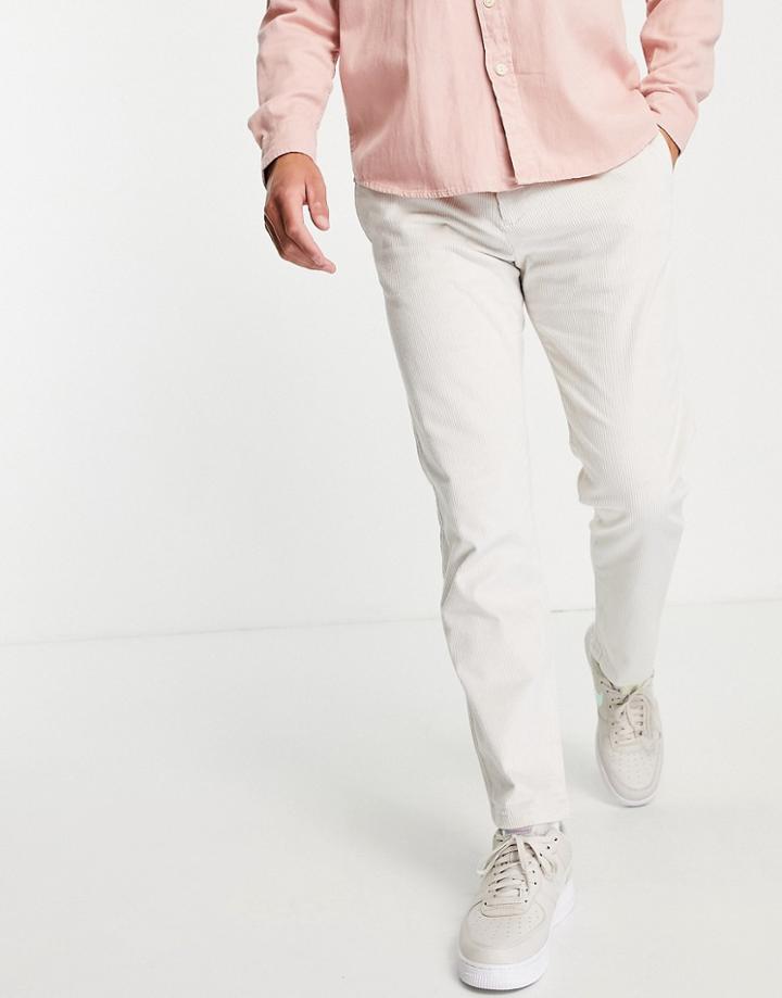 River Island Cord Pants In Stone-neutral
