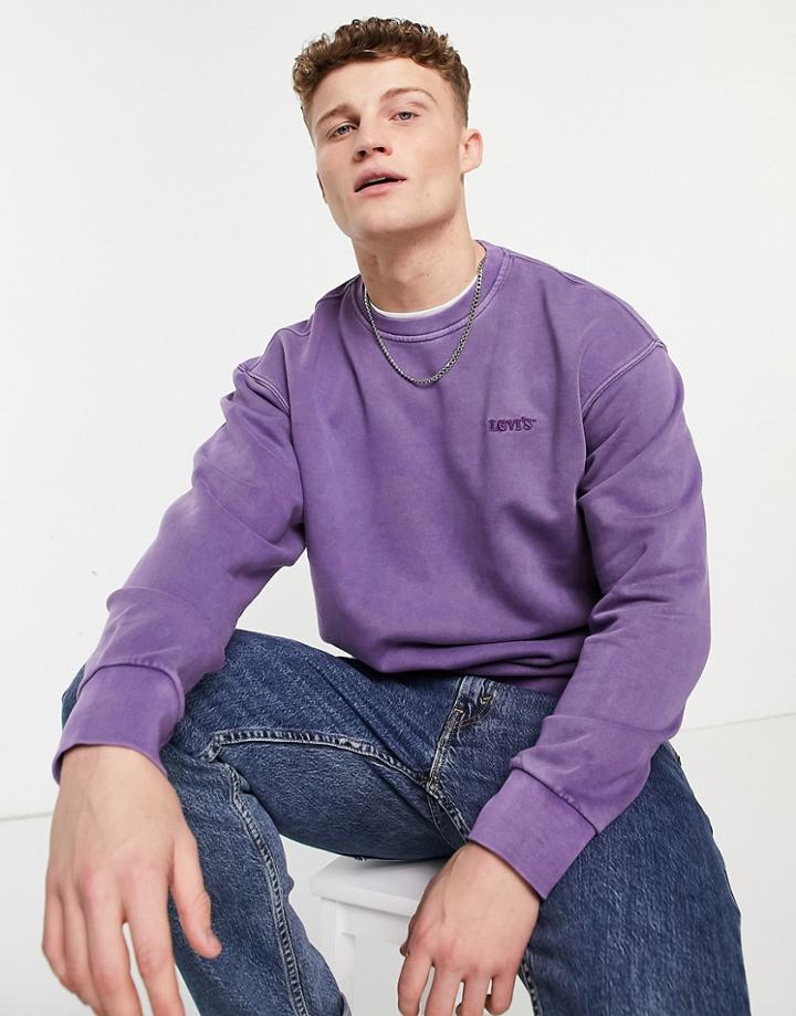 Levi's Modern Vintage Logo Relaxed Fit Sweatshirt In Garment Dye Purple-blues