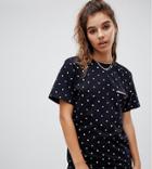Ellesse T-shirt With Embroidered Chest Logo In Polka Dot-black