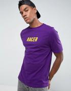 Jaded London T-shirt In Purple With Racer Print - Purple