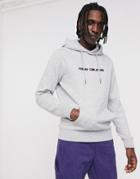 Tommy Jeans Regular Fit Hoodie In Gray With Small Chest Logo