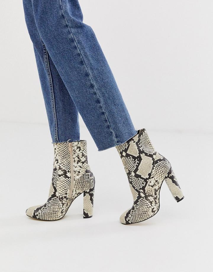 Call It Spring By Aldo Piellan Heeled Ankle Boots In Light Snake Print-multi