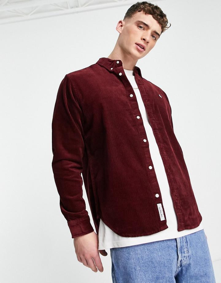 Carhartt Wip Madison Corduroy Shirt In Burgundy-red