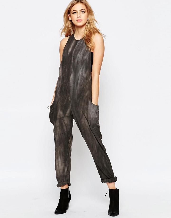 Hazel Washed Slouchy Jumpsuit - Charcoal