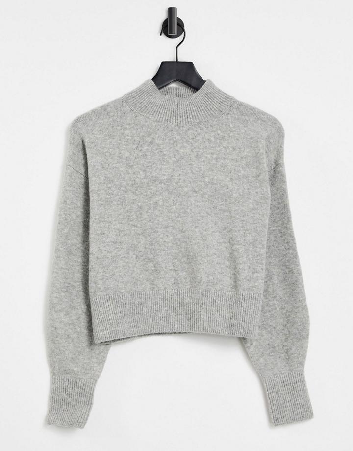 & Other Stories Mock Neck Sweater In Gray-grey