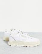 Reebok Club C Double Geo Sneakers In White And Beige-neutral