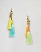 Suzywan Parrots & Silk Tassel Earrings - Multi