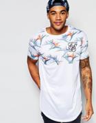 Siksilk Longline T-shirt With Paradise Bird Print - White