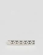 Asos Tie Bar With Geo-tribal Engraved Design - Silver