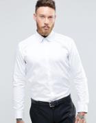 Ted Baker Slim Shirt With Stretch And Penny Collar - White