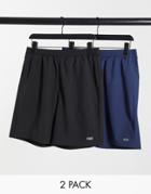 Asos 4505 Icon Training Shorts With Quick Dry 2 Pack Save-black