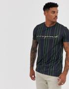 New Look T-shirt With Vertical Stripe-green