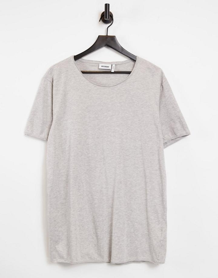 Weekday Dark T-shirt In Gray-grey