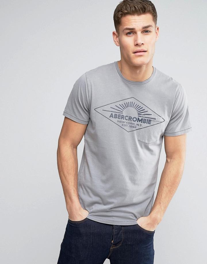 Abercrombie & Fitch Pocket T-shirt Subtle Branding In Gray - Gray