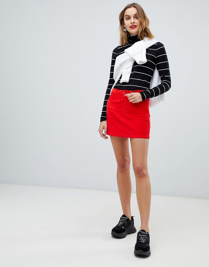 Esprit Cord Mini Skirt - Orange